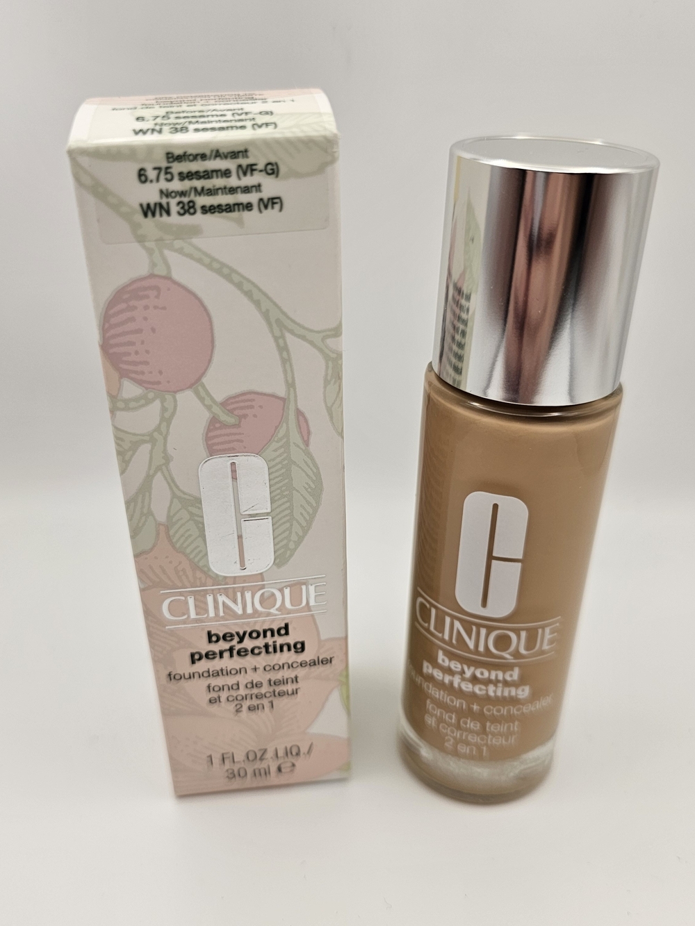 NEW Clinique Beyond Perfecting Foundation + Concealer - SESAME WN 38 1 FL oz.